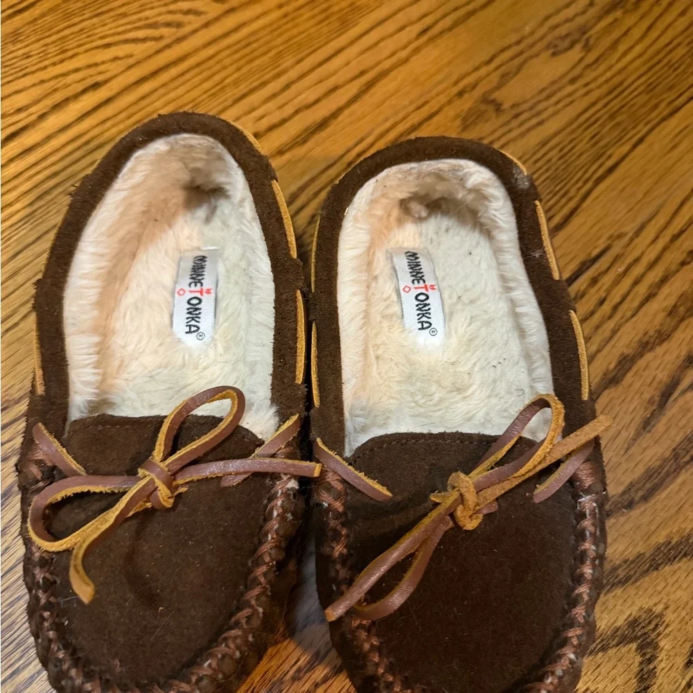 Cozy Brown Suede Moccasin Slippers with Shearling Lining